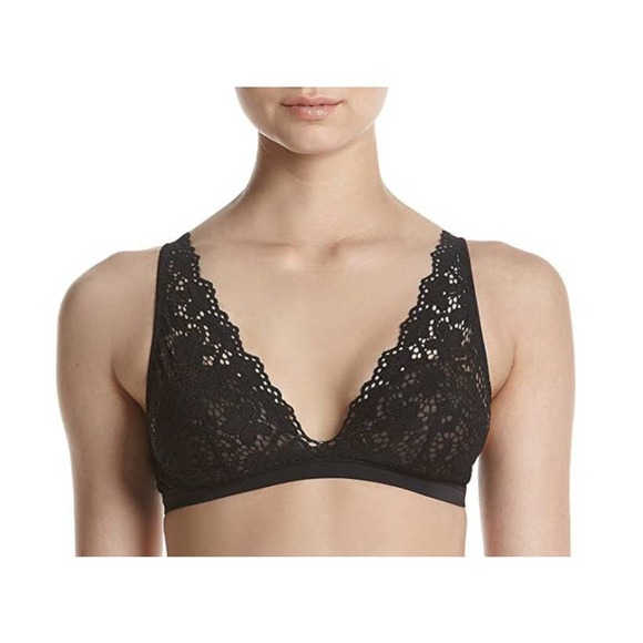 DKNY Classic Lace Sheer Bralette Dk4017 In Black Size‎ L - Picture 1 of 4